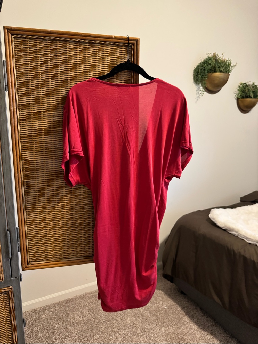 Edikted Red Ruched Wrap-Front Mini Dress - Picture 2 of 2